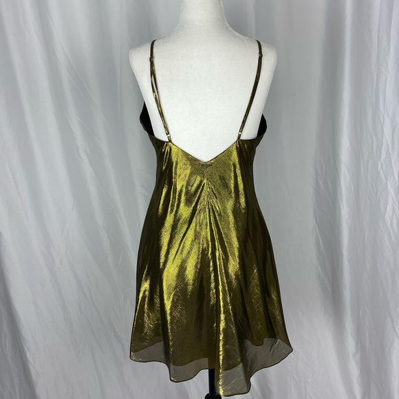 Sretsis, Kate irredentist gold Silk Lurex Slip Dress. K Pop Red Velvet Vibes - Picture 4 of 13